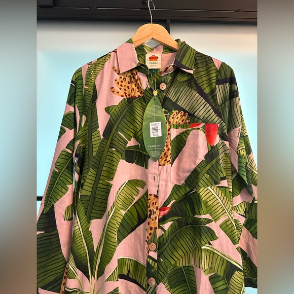 NWT FARM RIO Pink Banana Leaves Romper - Picture 3 of 7